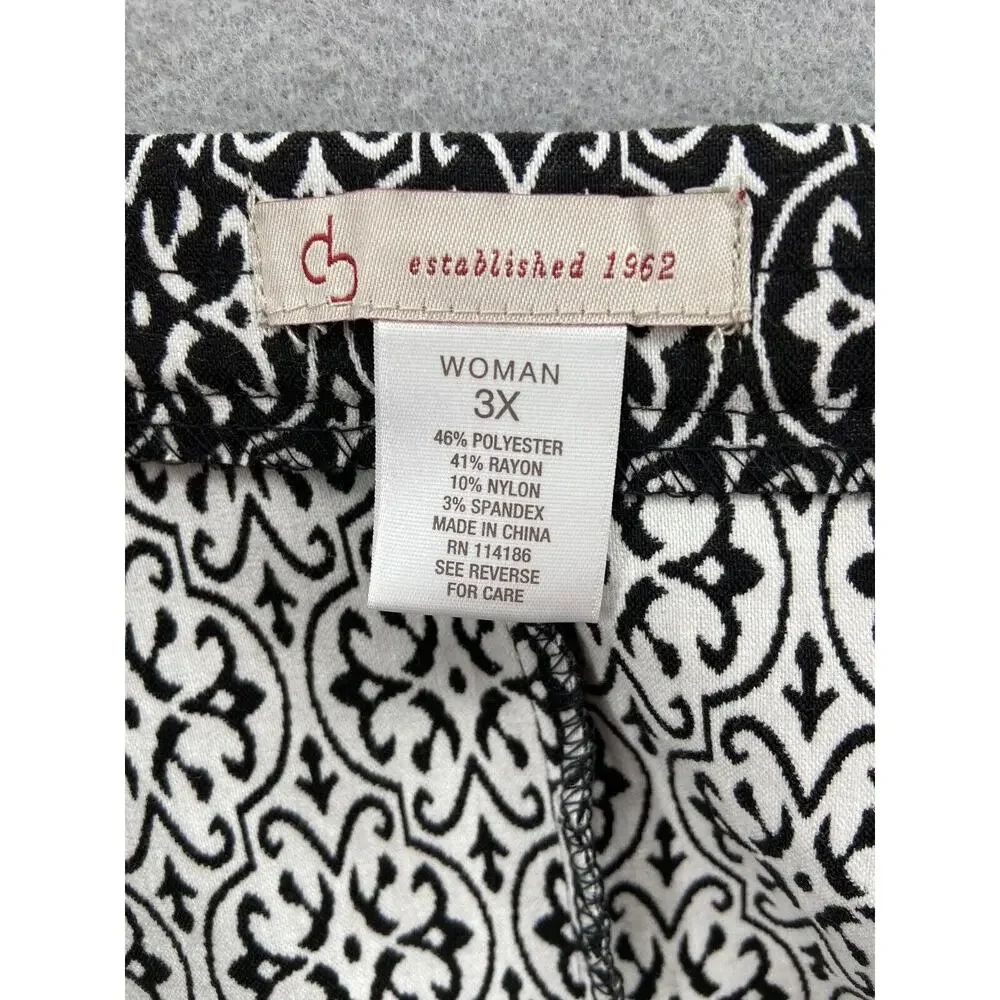 NWT Dress Barn Est 1962 Skirt Women Size‎ 3X Black White Elastic Waist Stretch